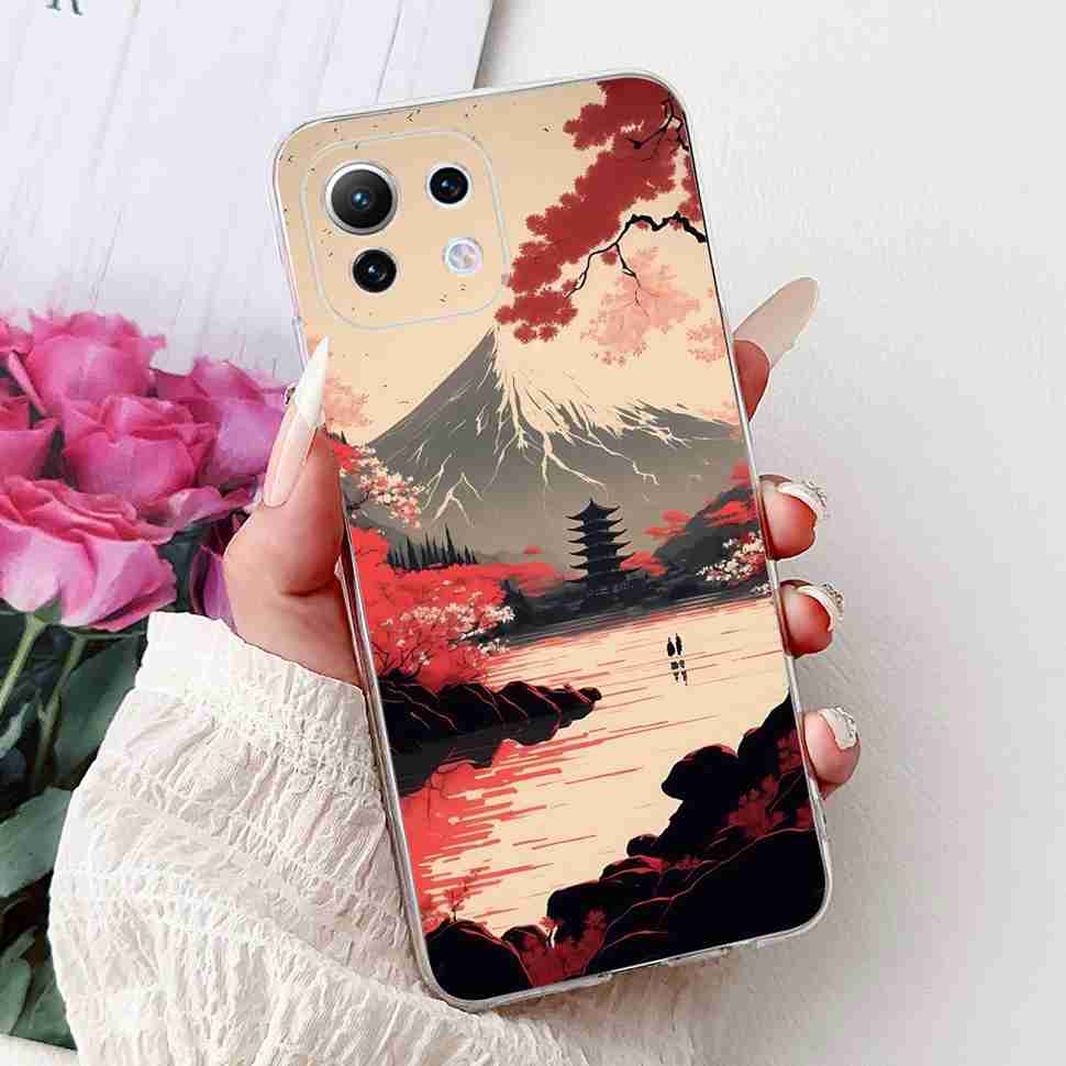 For Xiaomi Mi 11 Lite 4G Case M2101K9AG Colorful Flower Butterfly Soft Silicone TPU Cover For Xiaomi Mi 11Lite 5G 6.55" Bumper