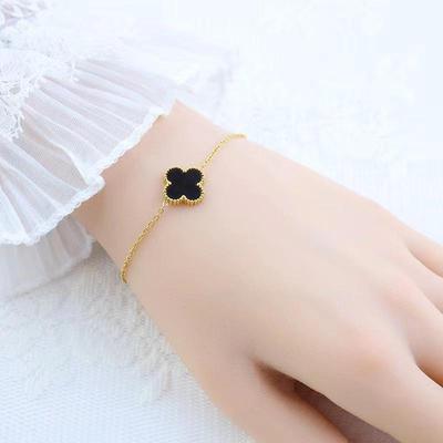 Luxury Four-Leaf Clover Bracelet Fashion High-Class Sense Of Elegance Titanium Steel Bracelet Does Not Lose Colour Ladies Bracelet
