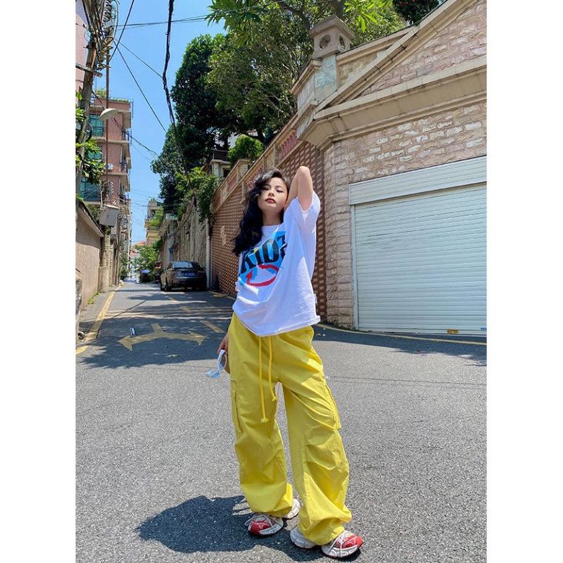 Women's Dopamine Color Wide-Leg Workwear Pants - Lightweight, Loose-Fit for Autumn & Spring Casual Wear