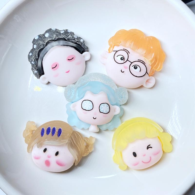 

10Pcs New Cute Mini Cartoon Boys And Girls Series Resin Flatback Cabochon Scrapbook Kawaii Embellishments Accessories