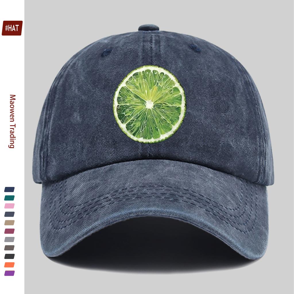 pc Cute Lemon Slice And Citrus Fruit Pattern Design Print Comfortable Lightweight Trucker Hat Adjustable Buckle Strap Washable