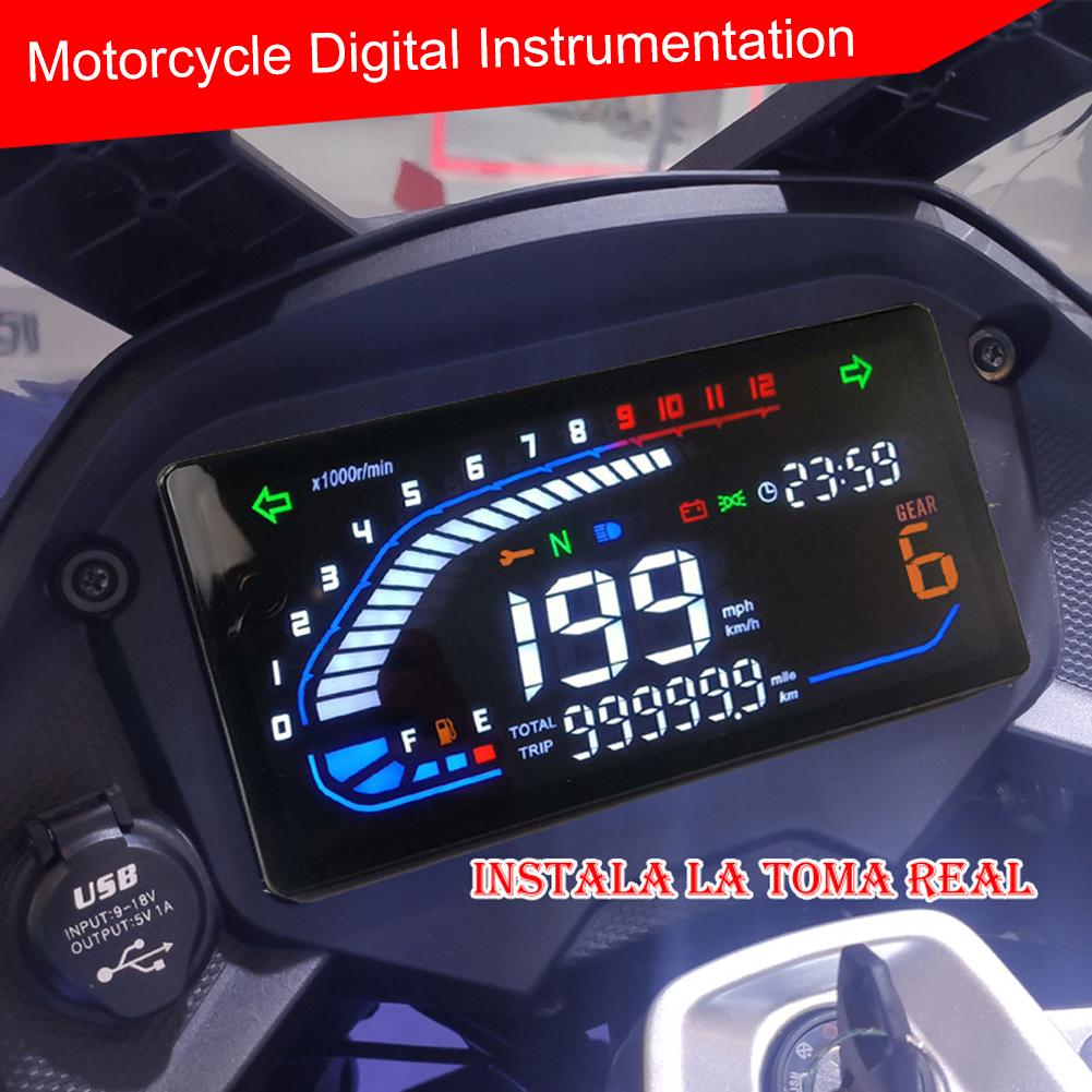 Motorcycle Digital Speedometer Motobike Dashboard Tachometer with Multi-Function Indicator Light Motorcycle Accessories China Mainland