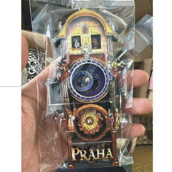 Kreativer drehbarer Holz-Prager Astronomische Uhr Magnet - Souvenir für Touristen