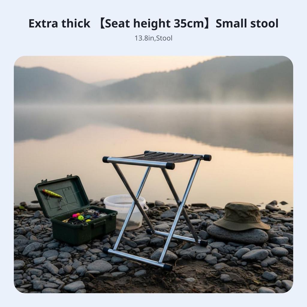 Foldable Cross-Legged Stool Sturdy Duty Portable Seating Reinforced Joining Antiabrasion Feet For Outdoor Outdoor Lovers