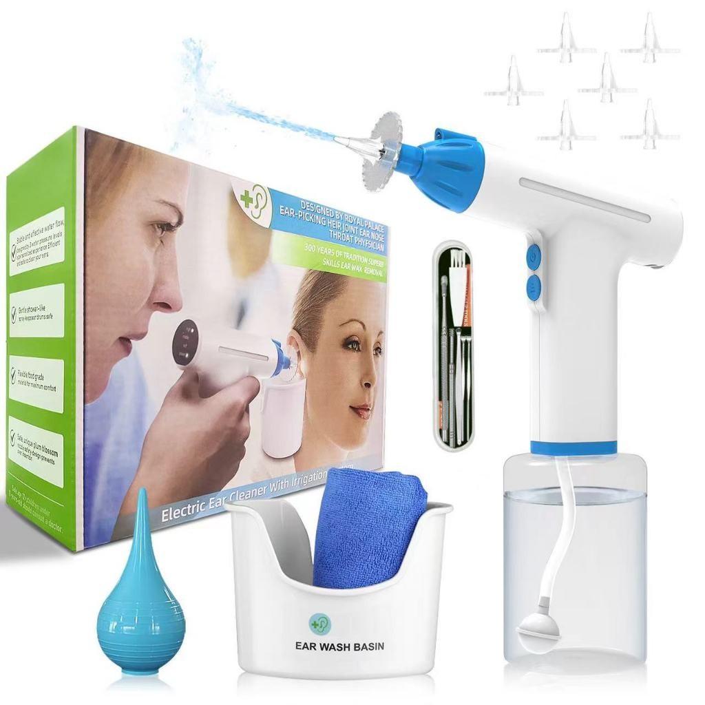 Ear Cleaning Kit Ear Irrigation Flushing System Ear Wax Removal Endoscope Otoscope Safe and Effective Ear Wax Removal Tool синий