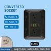 US Multi Socket Wall Socket with 6 AC Outlets 4 USB Port(2 Type C), Universal Plug Power Strip Network Filter Fast Charging