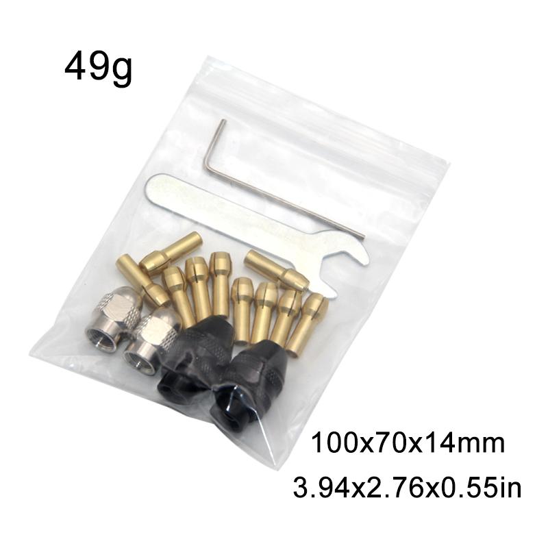 16pc Drill Chuck Nut Set 0.5-3.2mm Mini Brass Chuck Silver/black Nut Electric Grinding Tool Accessories