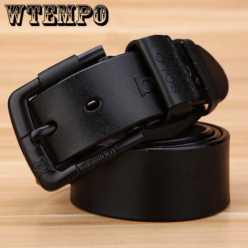 

Натуральний шкіряний ремінь для чоловіків Чоловічий джинсовий ремінь Чоловічі високоякісні повсякденні штани Пояс Вінтажна пряжка 120cm