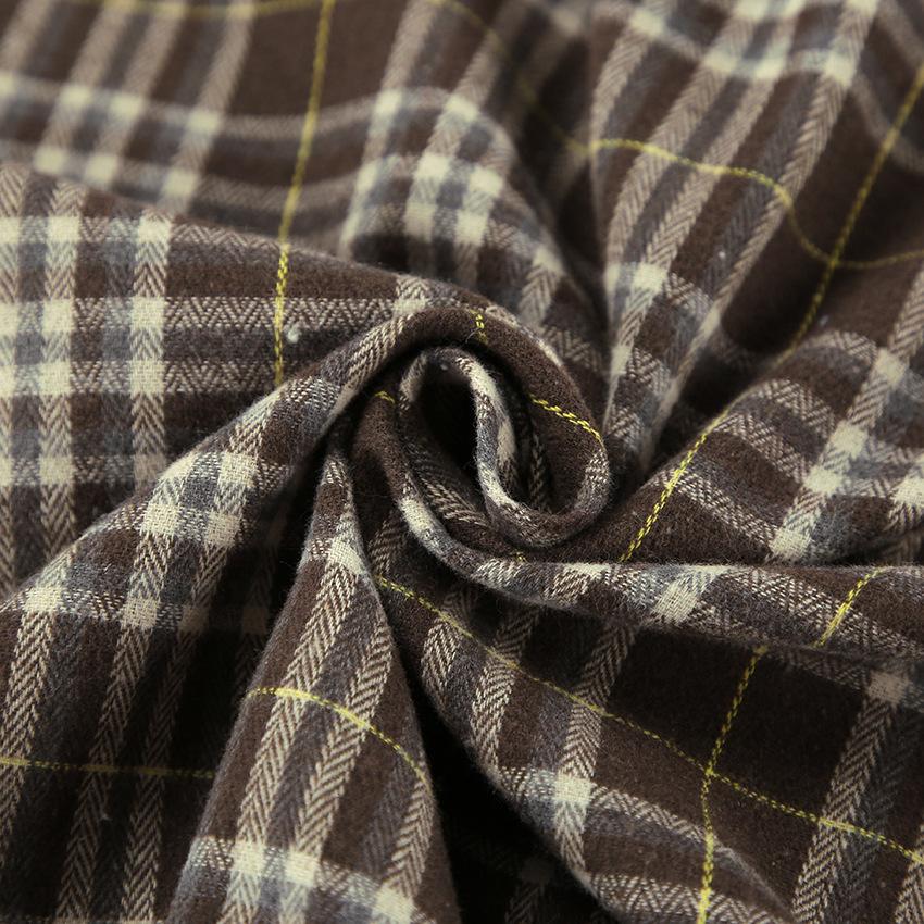 American Classic Plaid Polyester Cotton Lapel Loose Casual Shirt 1116 European and American Autumn Fashion New Women's Cardigan