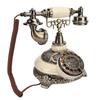 Telefon fix antic din bronz, cu disc rotativ, receptor, apelant de birou pentru casă, birou, hotel