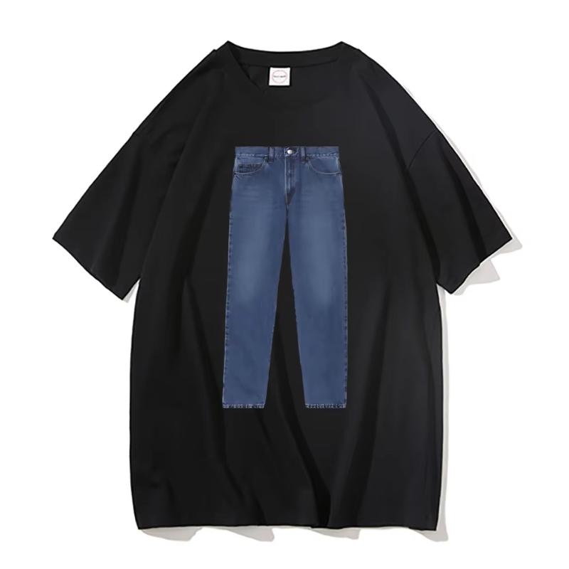 Funny Jeans Joke Meme Tshirt Unisex Women Fashion Brand Cotton Tshirt Novelty Short Sleeve Summer Unisexs Casual Oversized T Shirts