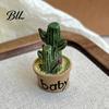Potted Plant Magnet Cartoon Cactus Fridge Resin 3D Mini Magnetic Home Decor Plants Refrigerator Kitchen Office Decoration
