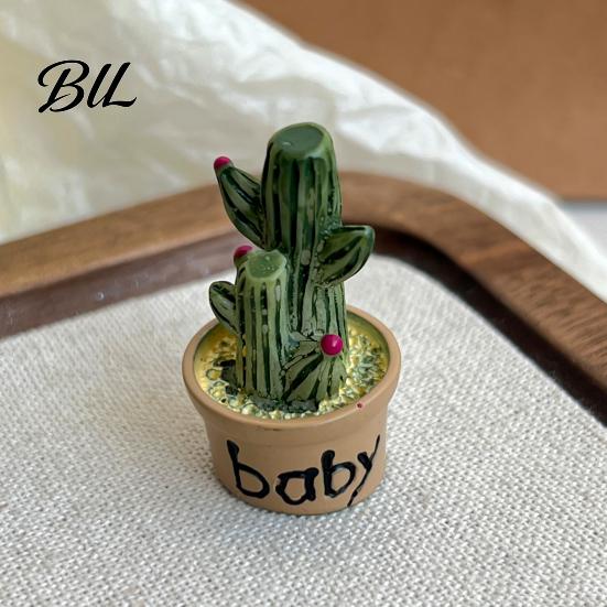 Potted Plant Magnet Cartoon Cactus Fridge Resin 3D Mini Magnetic Home Decor Plants Refrigerator Kitchen Office Decoration
