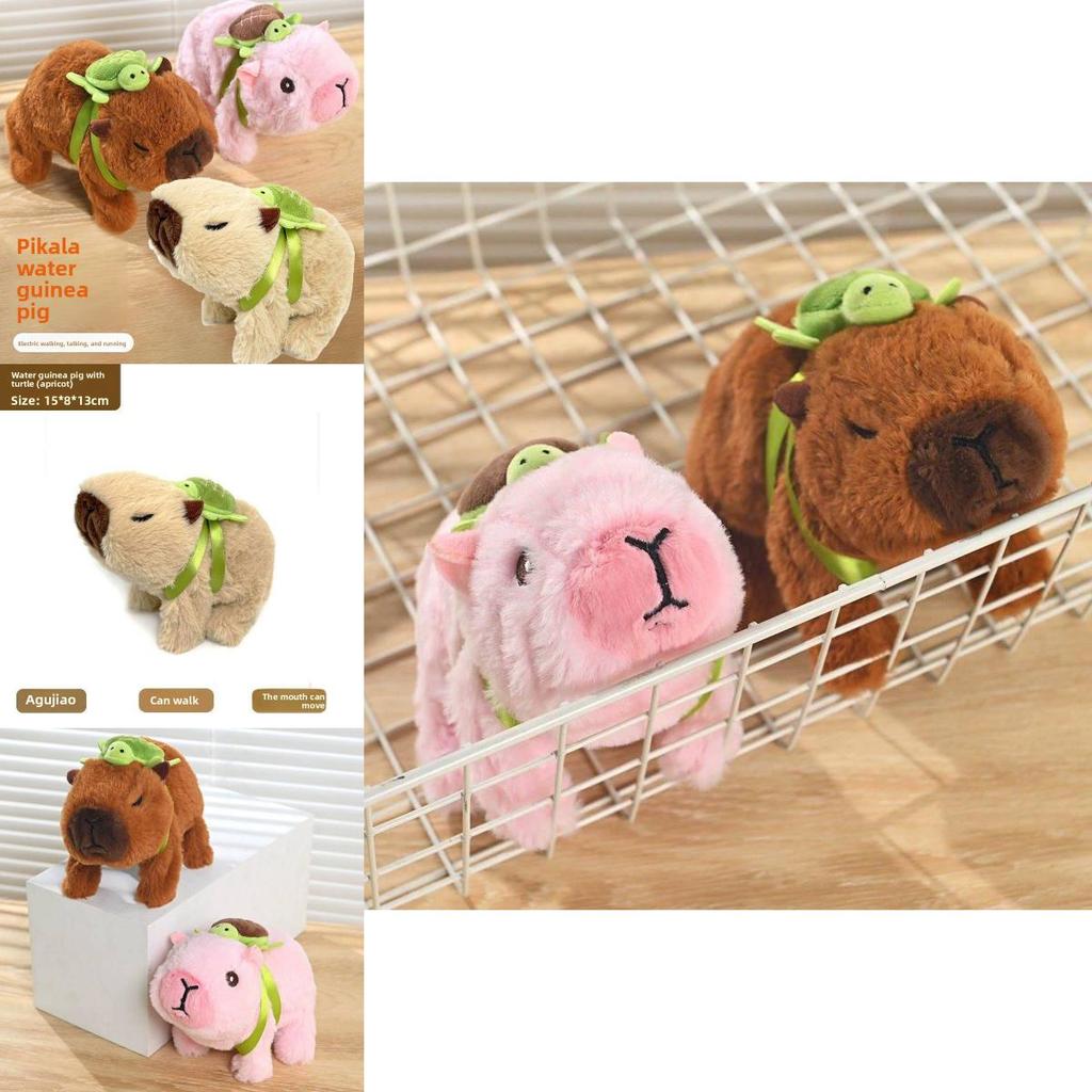 Roztomilý plyšový kapybara s funkcí chůze a zvukem pro děti na hraní a jako dárek