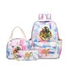 Large Capacity Schoolbag with Shoulder Strap; Student Three-piece Pencil Case Set