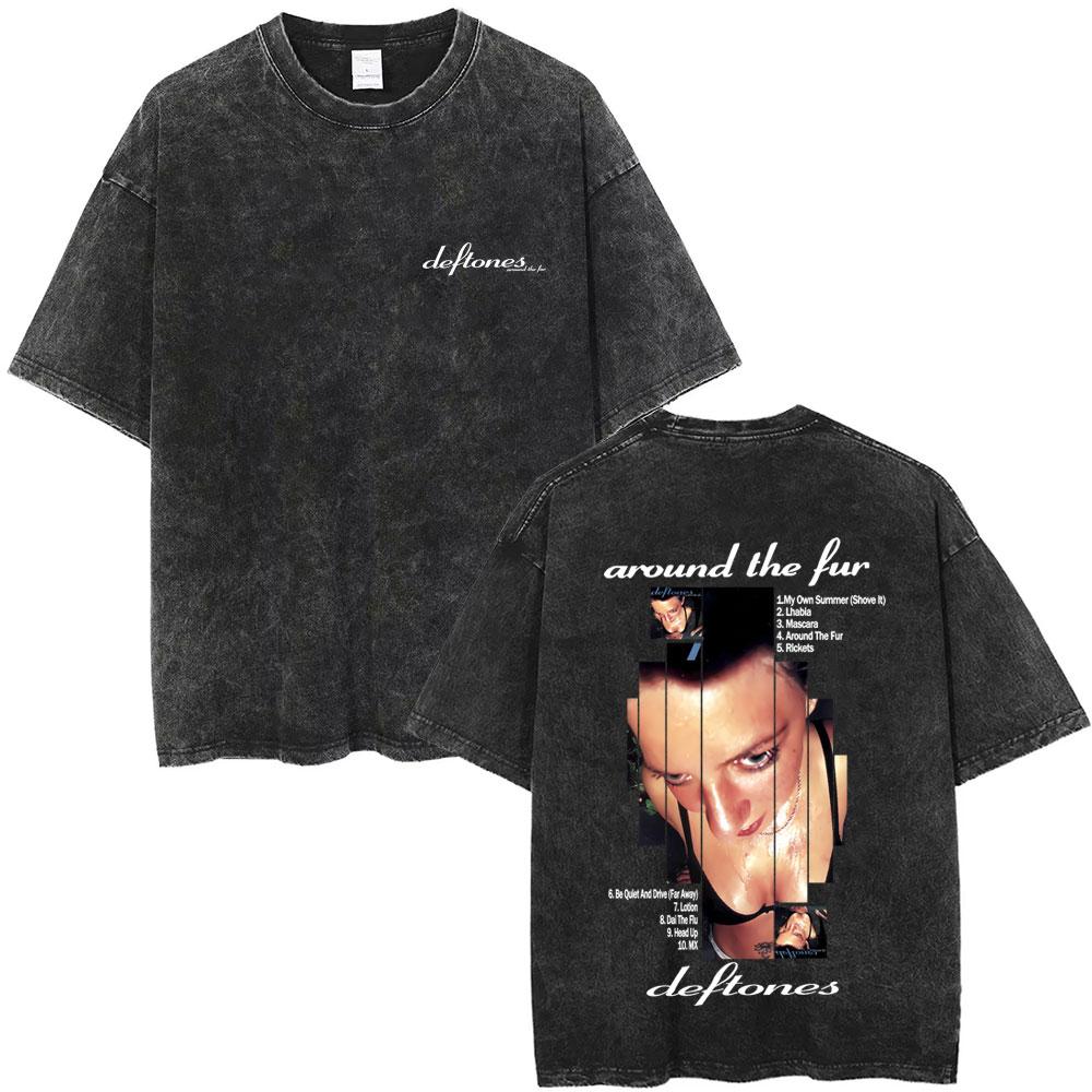 Benber vintage style Gewassen Vintage Deftones Diamond Eyes Album Grafisch T-shirt Mannen Vrouwen Retro Rock Pop Muziek T-shirts Heren Oversized Korte Mouw L
