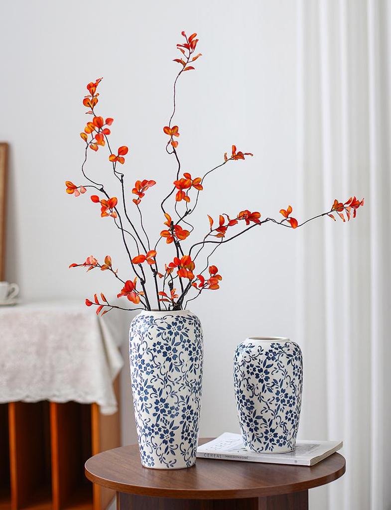 Chinese Blue and White Porcelain Ceramic Vase for Home Decor