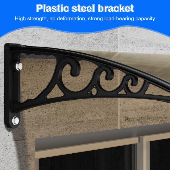 Türvordächer Außenmarkise für Türeingang Fenstermarkise Vordach Außen mit Kunststoff-Stahlhalterung UV Regen Schneeschutz Türvordach