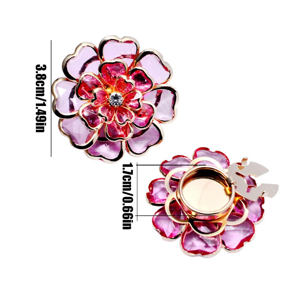 Women Flower Button Covers Vintage Fancy DIY Decorative Metal Flower Shaped Blouses Button Cover Embellishments for Grandma