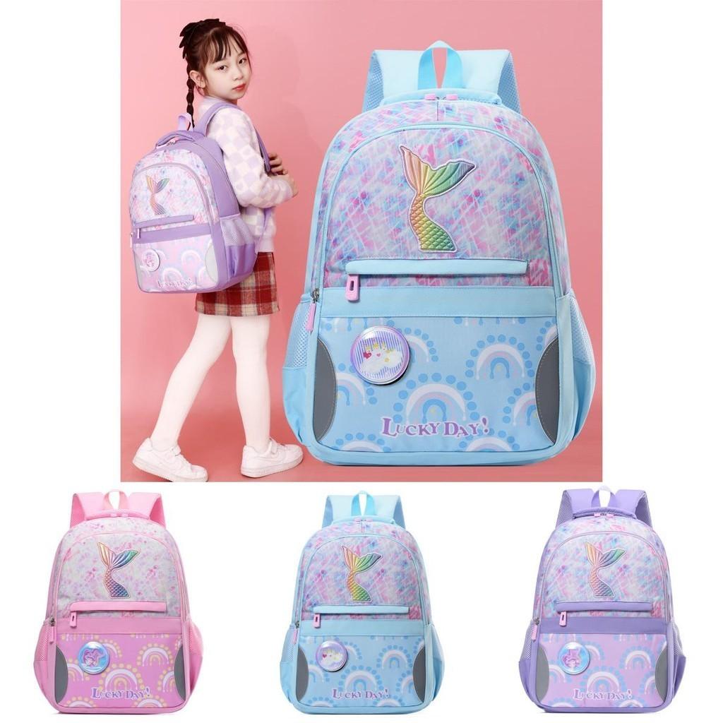 Adorable Mermaid Cartoon School Backpack For Girls With Large Capacity And Oxford Fabric