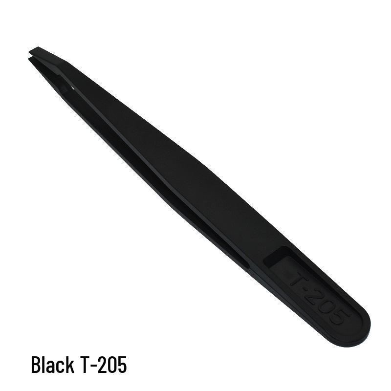 Anti-static Carbon Fiber Plastic Tweezers: Round & Wide Tip Clamps, Eco-friendly Insulation for Disassembly and Repair
