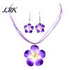 Sensitive Skin Friendly Earrings 2Pcs/Set Lightweight Floral Jewelry Set, Polymer Clay Realistic Flower Easy Wear Charm Necklace, Hawaiian Style Drop