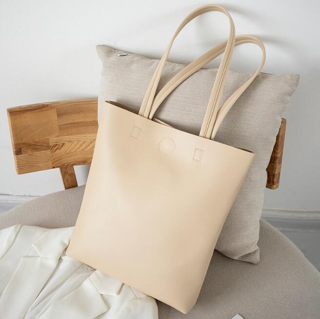 Female Bag New Soft Leather Tote Bag Student Wild Simple Large Capacity One-shoulder Handbag