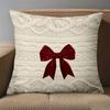 1 Pieces Knit Texture Pillow With Red Velvet Bow Polyester pillowcase, sofa decorative cushion cov Headboard Pillow