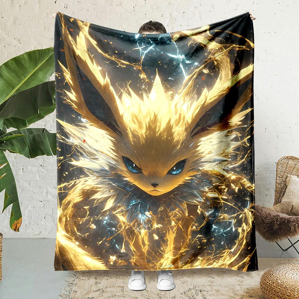 1PC Japanese Games E-Eevee Umbreon Cartoon Blanket Anime Soft Fluffy Plush Blanket Sofa Office Quilt Throw Picnic Beach Towel