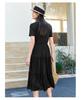 Jiuzi Anna Kou Elegant Temperament Needle Shuttle Splicing Waist Slimming Dress