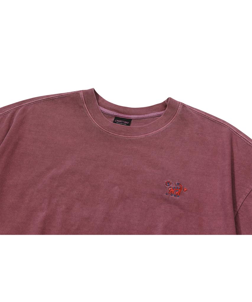 CPGN STUDIO Cat Stitch Pigment Short Sleeve Tee Dusty Pink