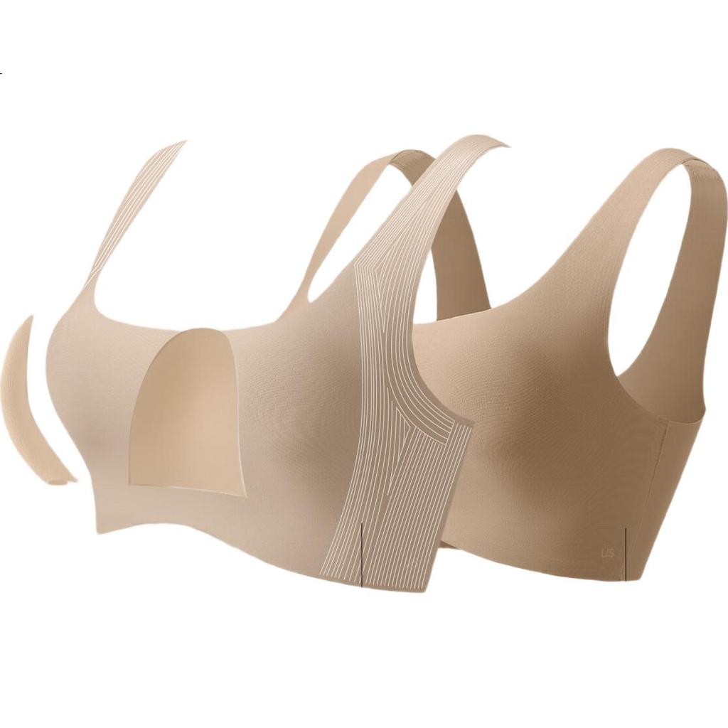Ubras Seamless Bralette, Sizeless, Slimming, Invisible, Backless Vest, Women's Bra, Oat Milk, Shapely