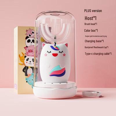 Qianbaimei Children's Unicorn U-Shaped Smart Sonic Electric Toothbrush CN Plug (adapter Included)