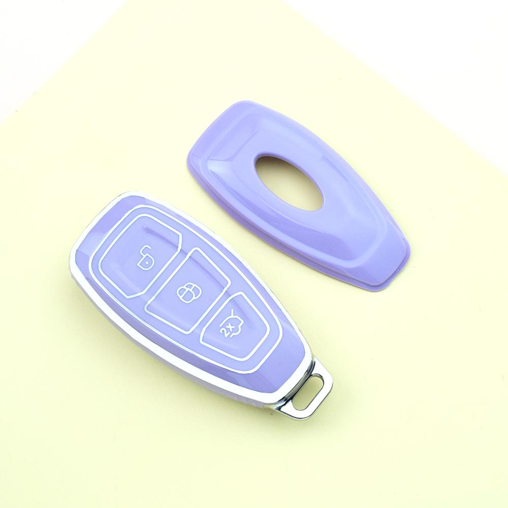 Silver Edge TPU Car Key Case Cover Keyless for Ford Ecosport Kuga Fiesta Focus 3 4 Mondeo Focus ST Remote Shell Fob Holder Protector
