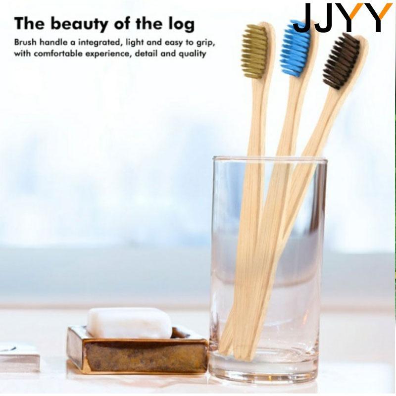 Bamboo Toothbrush Soft Bristle Antibacterial Oral Care Eco Friendly Wooden Toothbrush for Adults Colorful Design