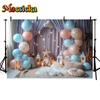 Mocsicka Cake Smash Photography Background Indoor Balloon Tassel Curtains Decor Kids Birthday Party Backdrop Photo Studio Banner