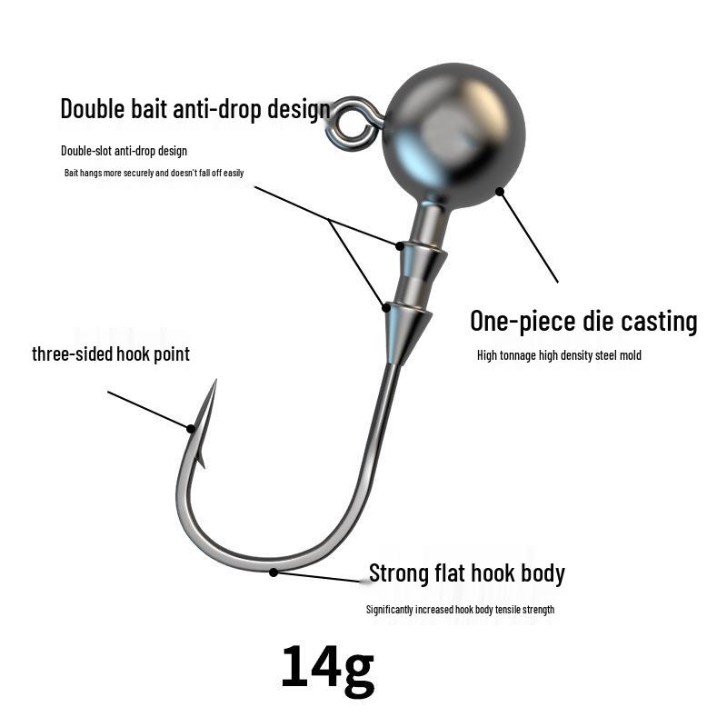 Triangular Die-Cast Lead Head Hook: Anti-Snag Fish Hook for Soft Bait Lures