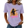 Unisex Fashion Letter Print T-Shirt Short Sleeve Neck Casual Tee for Daily Wear