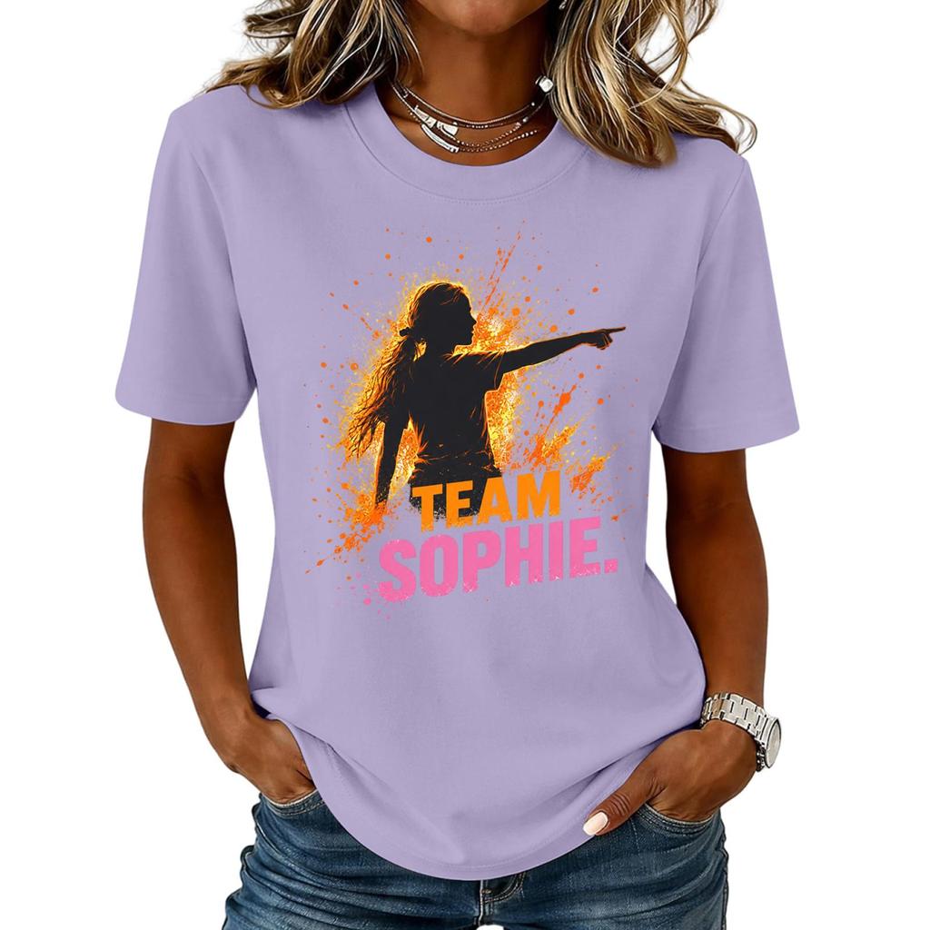 Unisex Fashion Letter Print T-Shirt Short Sleeve Neck Casual Tee for Daily Wear