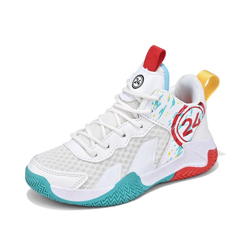 Children's basketball shoes New breathable mesh training shoes Medium and large children's sports shoes Non-slip and wear-resistant boys' student spo
