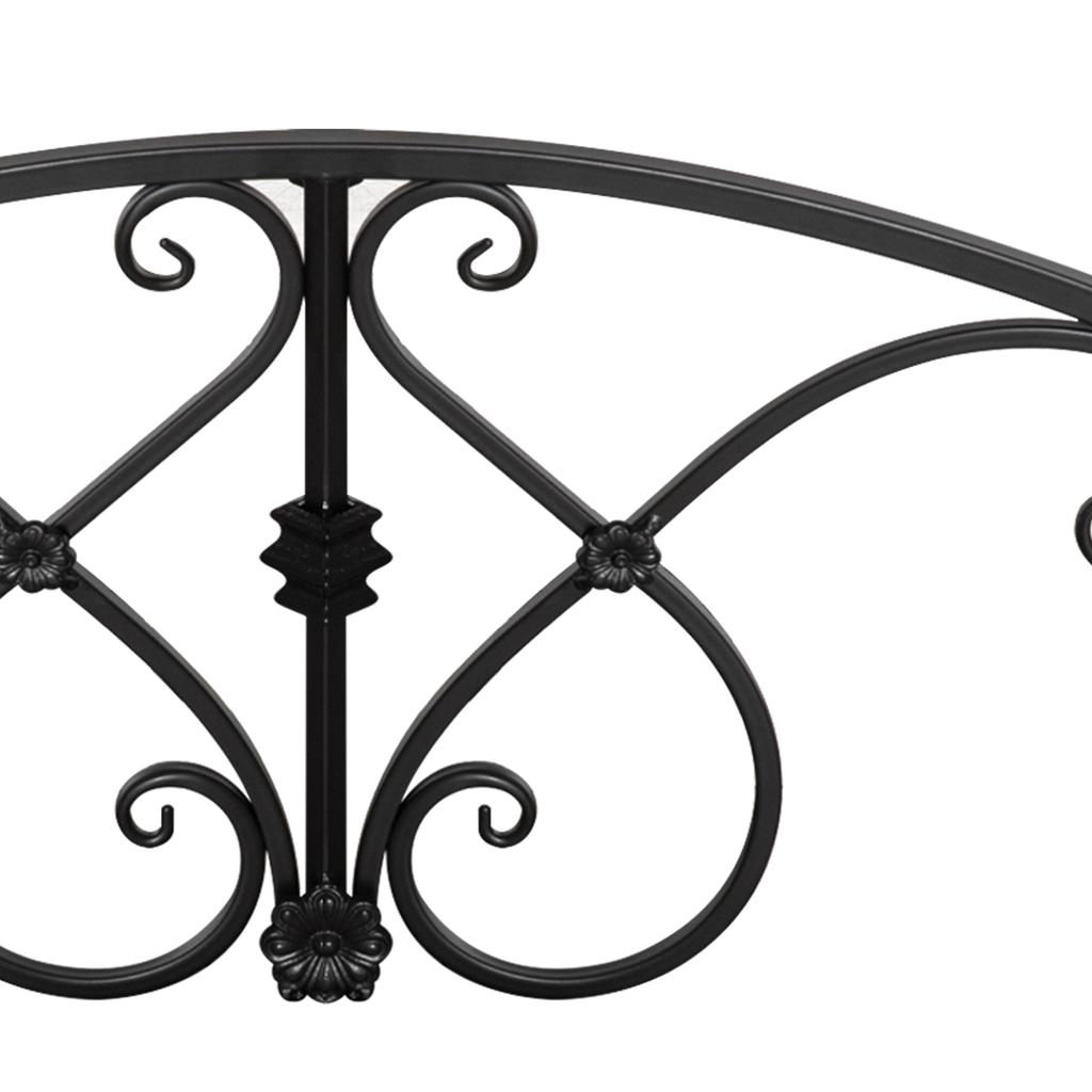 102L x 48W x 49H Classic Metal Garden Bridge with Safety Railings Arc Footbridge Decorative Pond Bridge for Backyard Creek Stream, Black