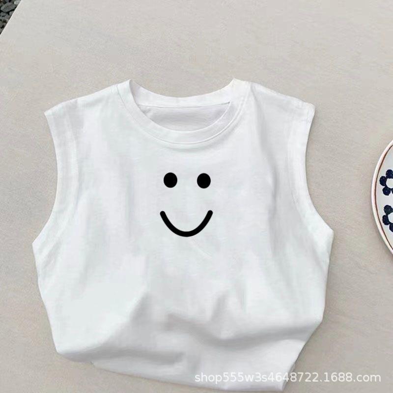 Men's and Women's Vests, Children's Baby Summer Sleeveless Tops, New Children's Versatile Bottoming Shirts, Children's Clothing Trend