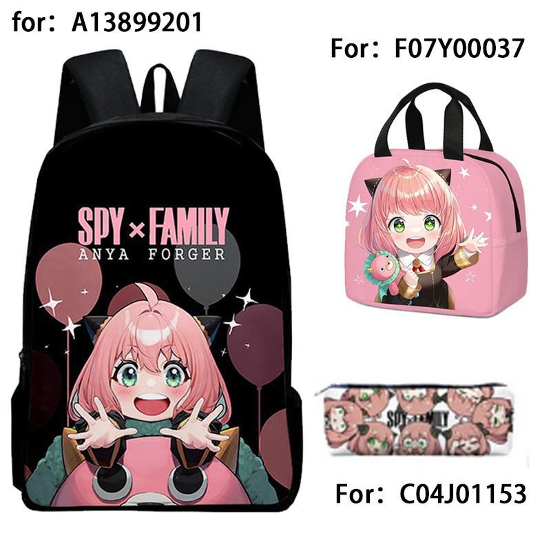 Kids Cartoon Character Print Backpack Set School 17 Inch Oxford Fabric Bag With Lunch Pouch Pencil Case