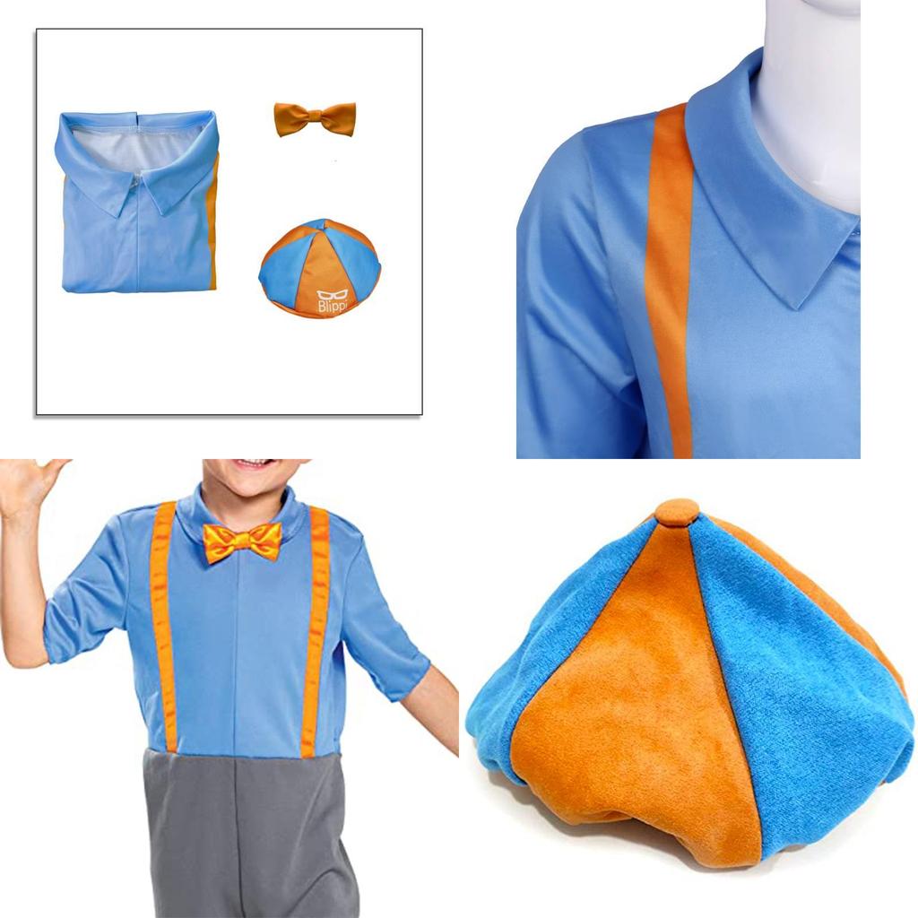 Blippi Halloween Costume For Children Comfortable Polyester Fabric Stage Performance