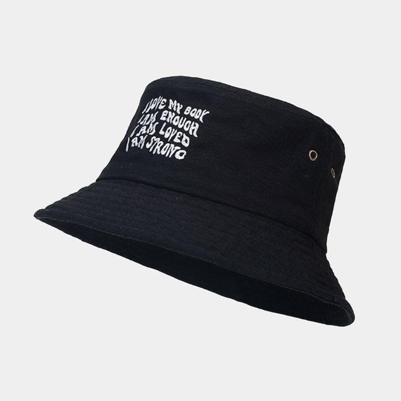 Embroidery Bucket Hat for Adult Outdoor Breathable Summer Spring Fisherman Hat