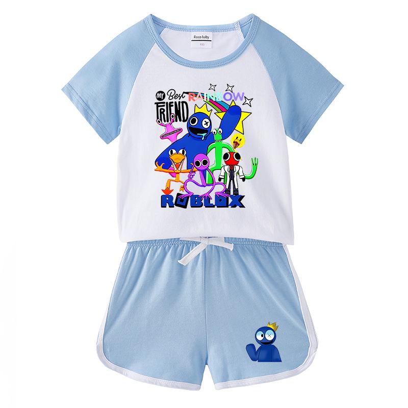2025 Summer Kids Two-Piece Set: Short Sleeve T-shirt & Shorts for Boys and Girls