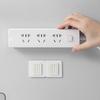 2Pcs Power Strip Holder Plastic Punch Free Multifunctional Self Adhesive Strip Fixator Home