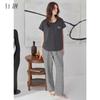 Xuanliang 26 New Women's Summer Sleepwear, Thin Cotton Short Sleeved Pants, Casual and Relaxed Plus Size Home Suit Set
