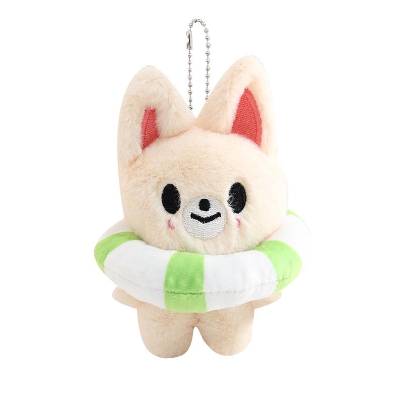 Juguete de Peluche Flotador Skzoo de 10 cm Kawaii Skzoo Lobo Solitario de Peluche Dibujos Animados Muñeco de Peluche Juguetes Compañeros Kawaii Regalo para Niños