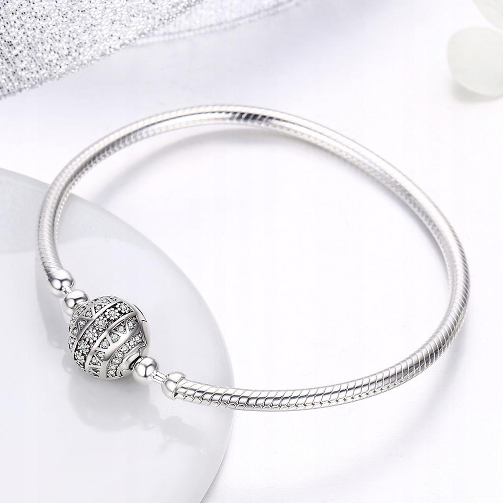 Pandora-Style Modular Bracelet Shiny Pave 23 Cm